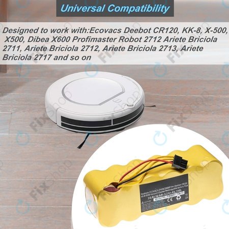 Ecovacs Deebot CR120, KK-8, X500 - Batterie LP43SC2000P Ni-MH 14.4V 3000mAh