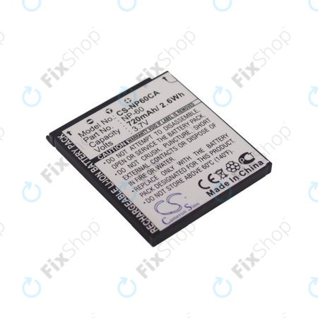 Batterie pour Casio Exilim Zoom EX-Z19, EX-Z85, EX-Z9, 720mAh, Li-Ion, 3.7V, NP-60, HQ