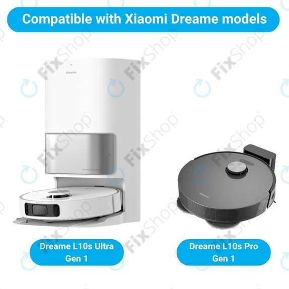 Kit de pièces de rechange pour Xiaomi Dreame L10s Ultra, Xiaomi Dreame L10s Pro (2x Brosse principale, 4x Filtre, 4x Brosse latérale)