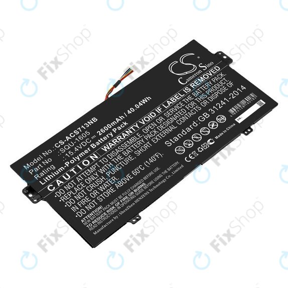 Batterie pour Acer SF713-51, 2600mAh, Li-Pol, 15.4V, SQU-1605, HQ