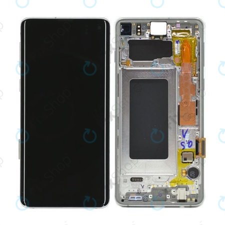 Samsung Galaxy S10 G973F - Écran LCD + Ecran Tactile + Cadre (Argent) - GH82-18850G, GH82-18835G Genuine Service Pack