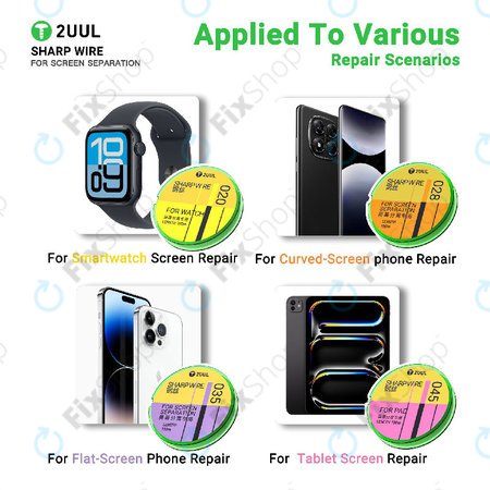 Fil de découpe pour séparation d'écran, 2UUL GS-020, 0.02mm x 100m