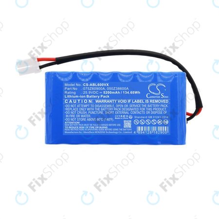 Batterie pour Wiper i130S, Ambrogio Twenty Elite, 5200mAh, Li-Ion, 25.9V, 075Z60900A, HQ