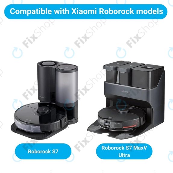 Kit de pièces de rechange pour Xiaomi Roborock S7, S7 MaxV Ultra (2x Brosse principale, 4x Filtre, 4x Brosse latérale – noire, 4x Chiffon de vadrouille)