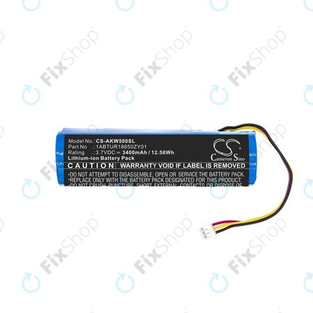 Batterie pour Akai 5000 Solo, Ewi 5000, 3400mAh, Li-Ion, 3.7V, 1ABTUR18650ZY01, HQ