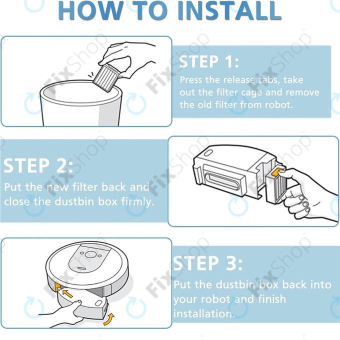 iRobot Roomba e-series, i-series, j-series - Filtre HEPA (3 pieces)