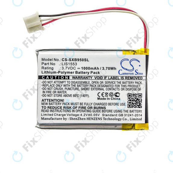 Batterie pour Sony Mdr-Xb950n1, Srs-Ws1, 1000mAh, Li-Pol, 3.7V, LIS1553, HQ