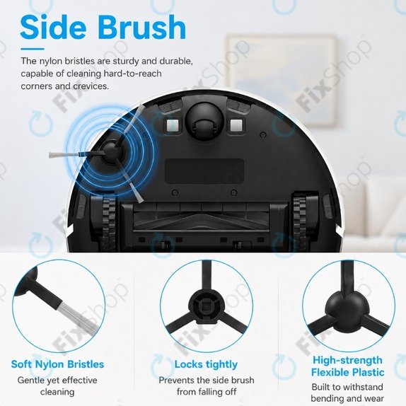 Kit de pièces de rechange pour Xiaomi Dreame D9 Max Gen2, D10s, D10s Pro (1x Brosse principale, 2x Filtre, 2x Brosse latérale – noire)