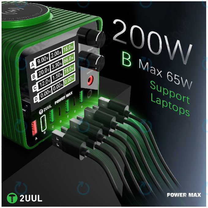 Station de charge multi-ports 200W, 2UUL PC01