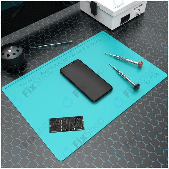 2UUL - Coussinet en silicone antistatique ESD résistant à la chaleur avec revêtement anti-poussière - 40 x 28 cm (bleu)