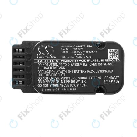 Batterie pour Worx Landroid WG790, WG796, L1500, L2000, 2500mAh, Li-Ion, 28V, WA3225, HQ