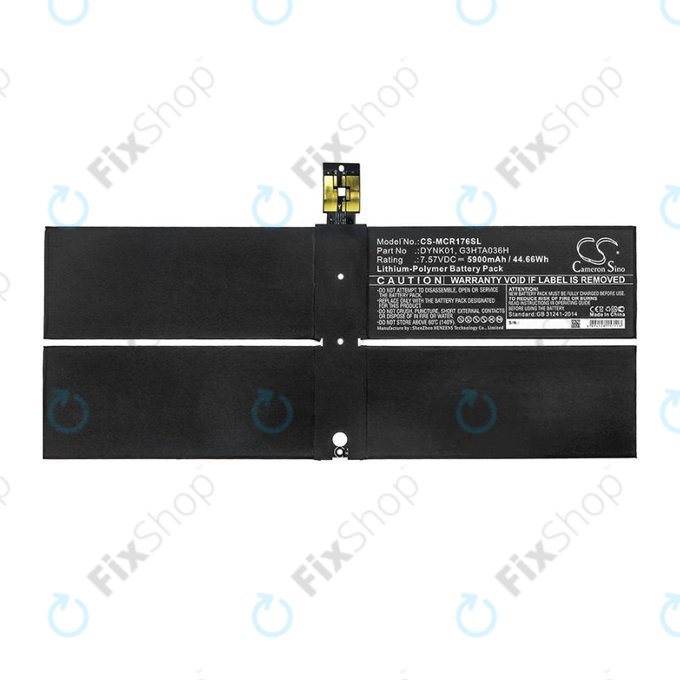 Batterie pour Microsoft Surface 1769, Microsoft Surface 1782, 5900mAh, Li-Pol, 7.57V, DYNK01, HQ