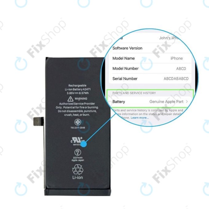 Baterije pour iPhone 12 Mini | 661-17939 | 2227mAh | Genuine Apple