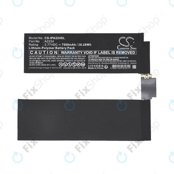 Apple iPad Pro 11.0 (2nd Gen 2020) - Batterie A2224 7500mAh HQ