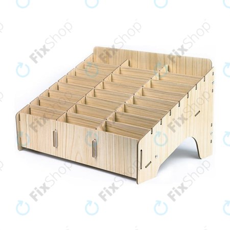 Boîte de rangement pour 24 téléphones portables pour atelier (en bois)