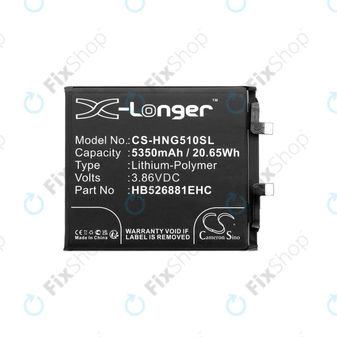 Batterie pour Honor Magic 5 Pro, 5350mAh, Li-Pol, 3.86V, HB526881EHC, HQ