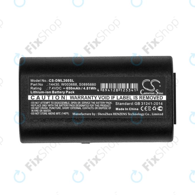 Batterie pour Dymo 260, 280, 650, 650mAh, Li-Ion, 7.4V, 14430, HQ