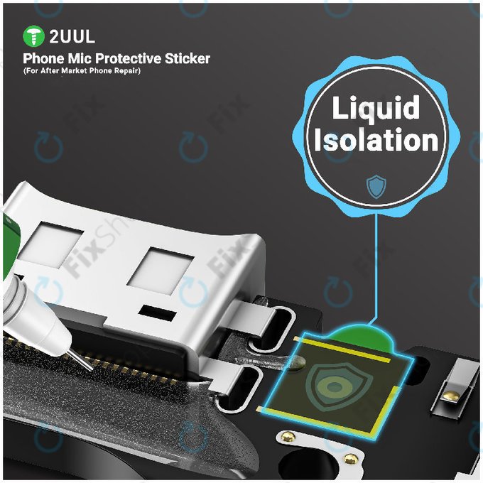 Autocollants de protection pour microphone de téléphone, 2UUL DA32, 500 pcs/pack