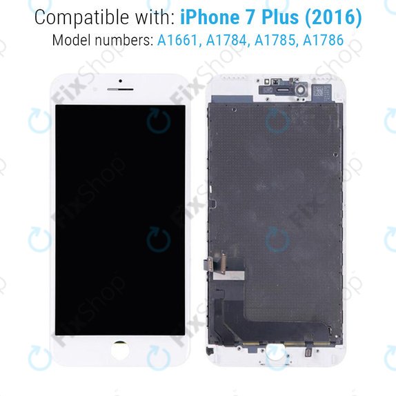Écran pour iPhone 7 Plus, White, Tactile avec cadre