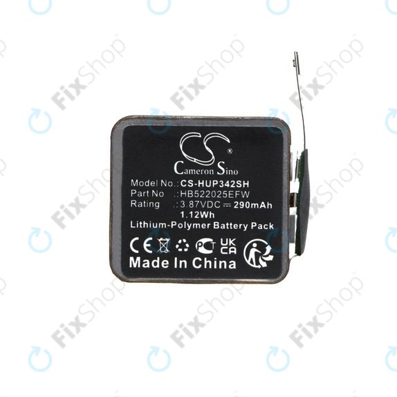 Batterie pour Huawei Watch GT3 42mm, Watch GT3 Pro 42mm, 290mAh, Li-Pol, 3.87V, HB522025EFW, HQ
