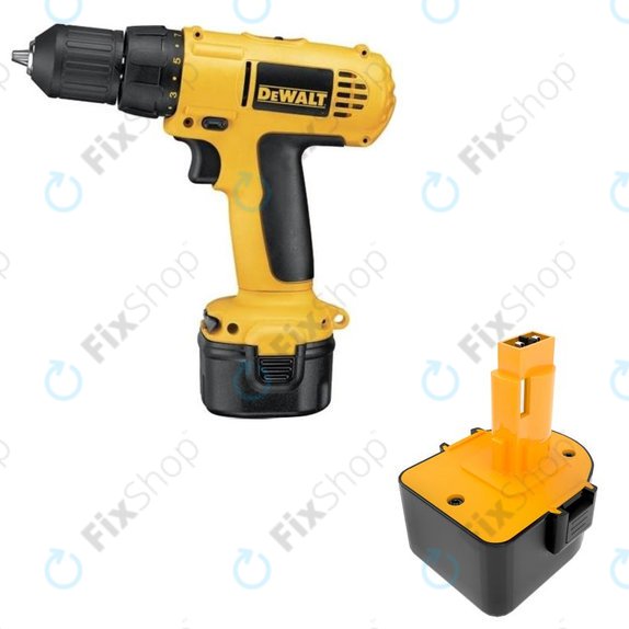 Batterie pour Dewalt DCD940B2, DCD910KX, 1500mAh, Ni-MH, 12V, DC9071, DE9074, HQ