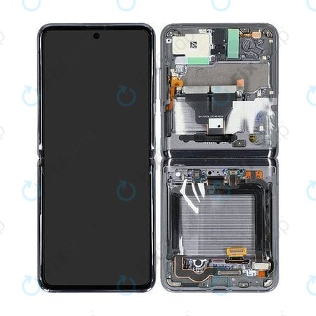 Samsung Galaxy Z Flip 5G F707B - Écran LCD + Écran Tactile + Cadre (Gris Mystique) - GH82-23351A Genuine Service Pack