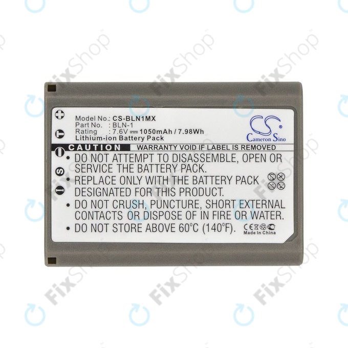 Batterie pour Olympus E-M5, 1050mAh, Li-Ion, 7.6V, BLN-1, HQ