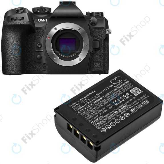 Batterie pour Olympus OM SYSTEM OM-1, OM-1 Mirrorless, 2260mAh, Li-Ion, 7.2V, BLX-1, HQ