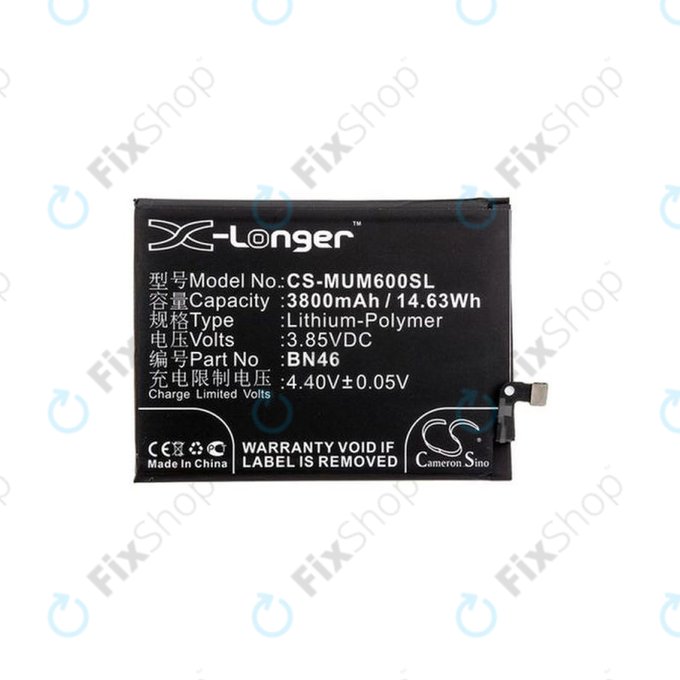 Xiaomi Redmi Note 8T, Redmi 7, Redmi 8A - Batterie BN46 3800mAh HQ