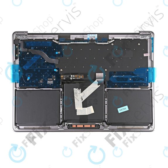 Apple MacBook Pro 13" A1708 (Late 2016 - Mid 2017) - Cadre clavier supérieur + clavier US + microphone + trackpad + haut-parleurs (Argent)