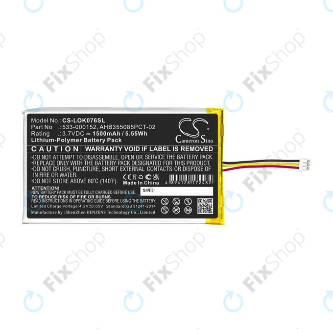 Batterie pour Logitech G913, G913 TKL, G915, G915TKL, 1500mAh, Li-Pol, 3.7V, 533-000152, HQ