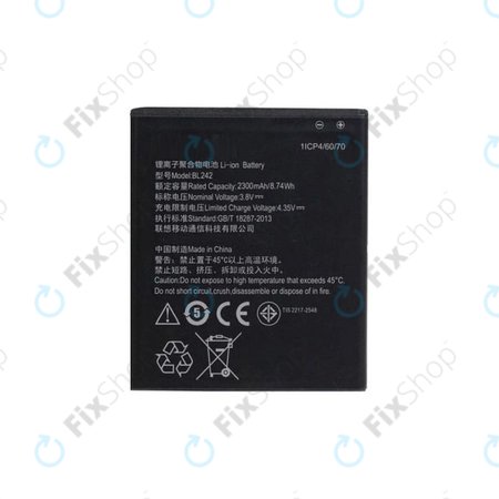 Lenovo A6000, Vibe C A2020 - Batterie BL242, 2300mAh - SB19A6N35K
