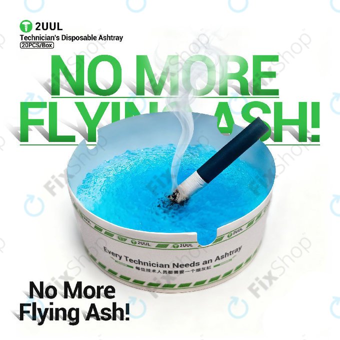Cendrier jetable pour techniciens, 2UUL AS01, 20 pcs/boîte