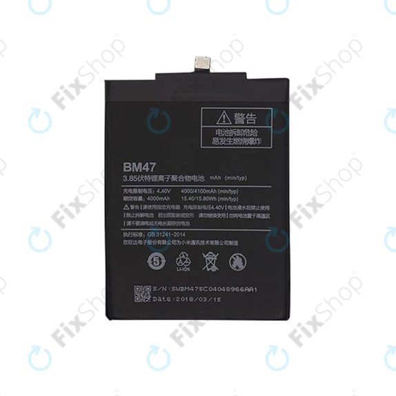 Xiaomi Redmi 3, 3S, 3 Pro, 4X - Batterie BM47 4000/4100mAh