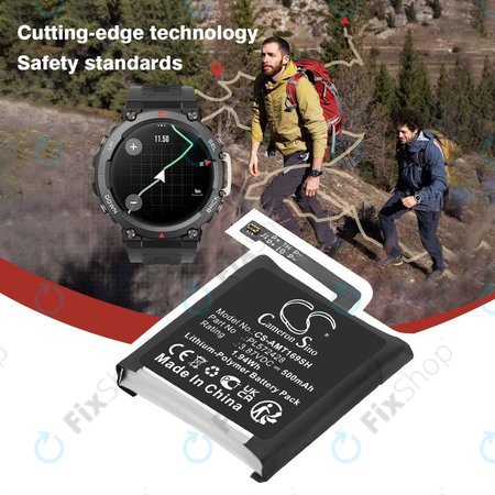 Batterie pour Amazfit T-Rex 2, A2169, A2170, 500mAh, Li-Pol, 3.87V, PL572428, HQ