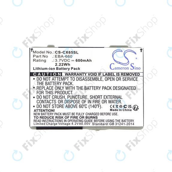 Batterie pour Siemens M8, A31, CS66, SS66, 600mAh, Li-Ion, 3.7V, EBA-660, HQ