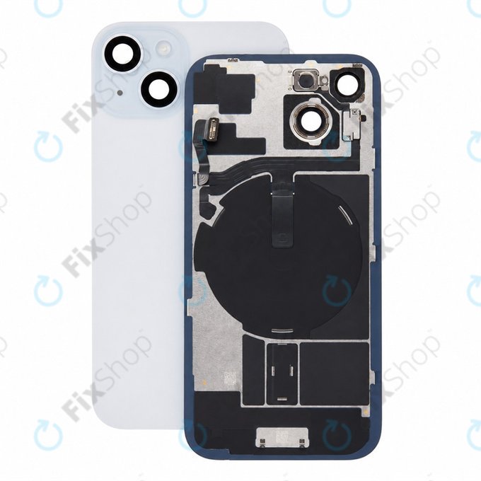 Verre de coque arrière pour iPhone 15, Blue, Pulled A