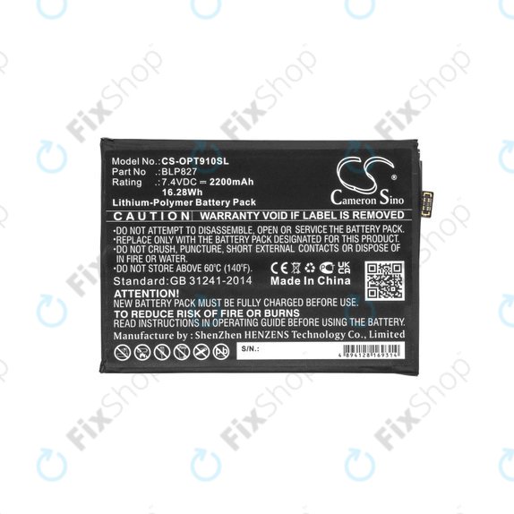 Batterie pour OnePlus 9 Pro LE2121 LE2125, 2200mAh, Li-Pol, 7.4 V, BLP827, HQ