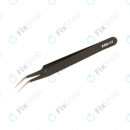 Vetus ESD-17 - Pince à épiler antistatique en métal à pointe incurvée (115 mm)