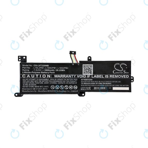 Batterie pour Lenovo 320, 330, 520, Ideapad 320, 330, S145, 3900mAh, Li-Pol, 7.5V, L16L2PB1, HQ