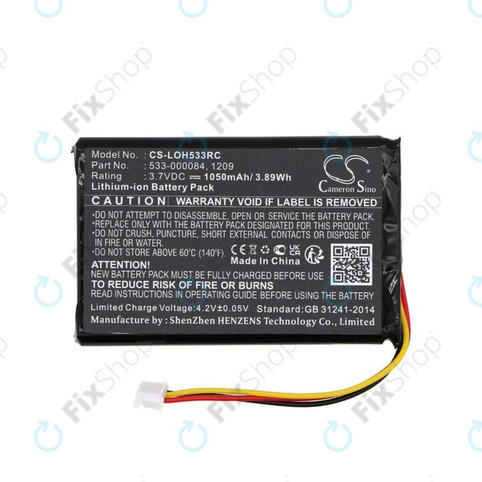 Batterie pour Logitech Harmony Touch, Ultimate, 1050mAh, Li-Ion, 3.7V, 533-000083, HQ