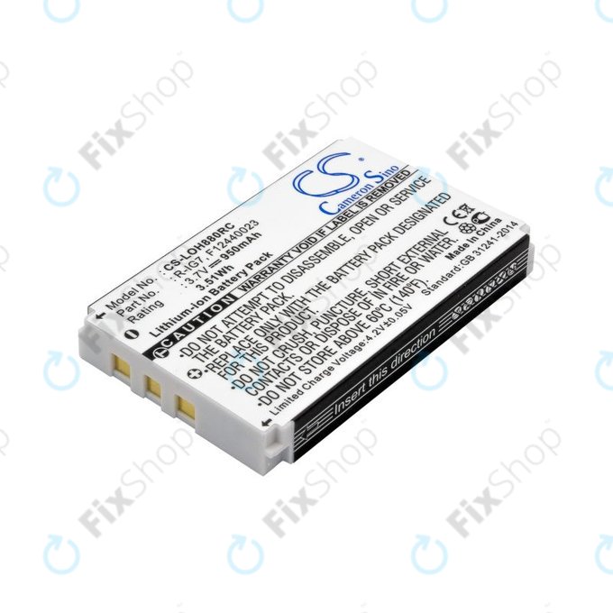 Batterie pour Logitech Harmony 720, 780, 880, 890, 900, 950mAh, Li-Ion, 3.7V, R-IG7, HQ
