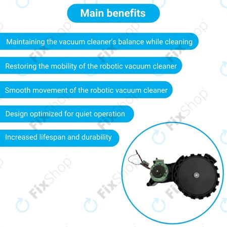 Xiaomi Robot Vacuum X10, Dreame Z10 Pro, L10 Plus, D10 Plus - Roue avec moteur (gauche) (Noir)