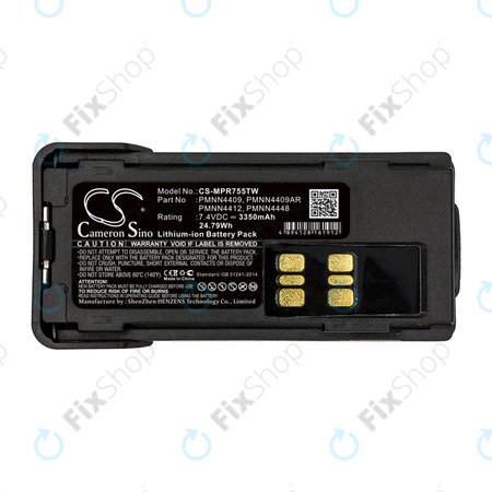 Batterie pour Motorola DP2600, 4000, 4600, 4800, XPR3000, XPR3300, 3350mAh, Li-Ion, 7.4V, PMNN4409, HQ