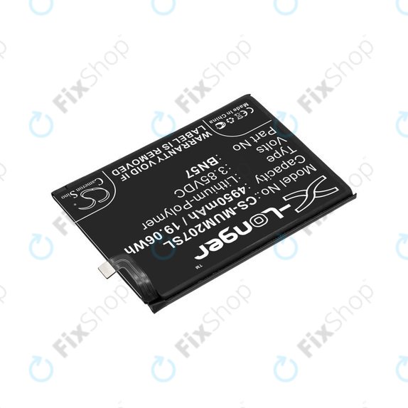 Batterie pour Xiaomi Poco X3 NFC M2107J20CG, 4950mAh, Li-Pol, 3.85 V, BN57, HQ