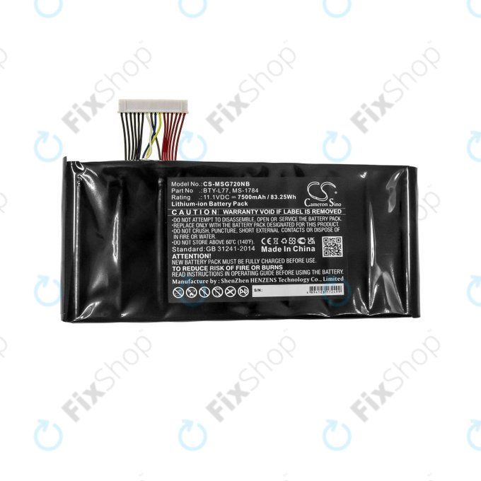 Batterie pour MSI GT72, MSI WT72, 7500mAh, Li-Ion, 11.1V, BTY-L77, HQ