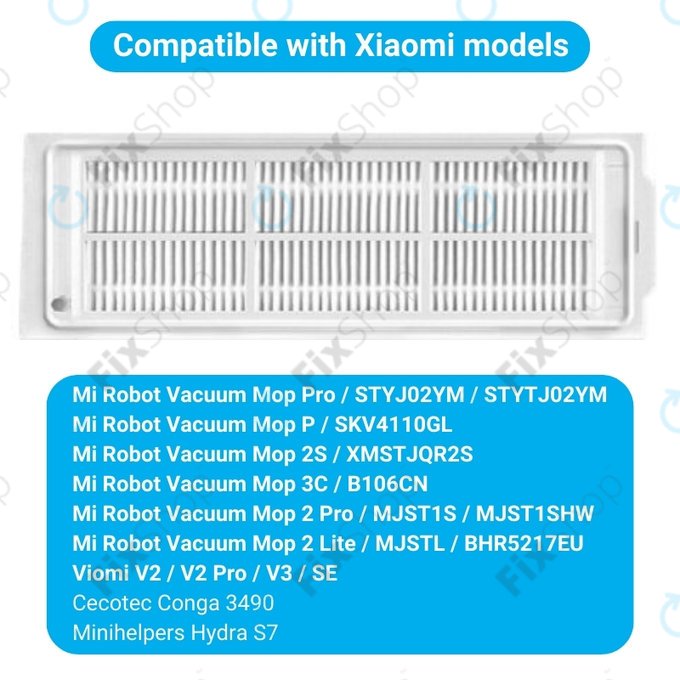 Xiaomi Mi Robot Vacuum Mop Pro (P), 2 Lite, 2 Pro, 2S, 3C, Viomi V2 Pro, V3, SE - Filtre HEPA (2pcs)