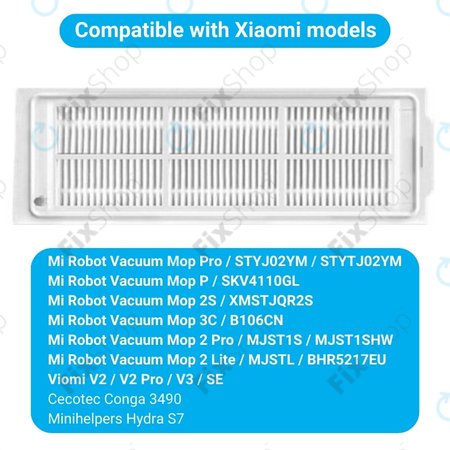 Xiaomi Mi Robot Vacuum Mop Pro (P), 2 Lite, 2 Pro, 2S, 3C, Viomi V2 Pro, V3, SE - Filtre HEPA (2pcs)
