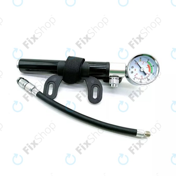Manomètre de pompe + pied de biche + outil de réparation de pneus
