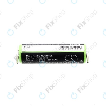 Batterie pour Moser Easy Style 1881, 2000mAh, Ni-MH, 1.2V, 1852-7531, HQ